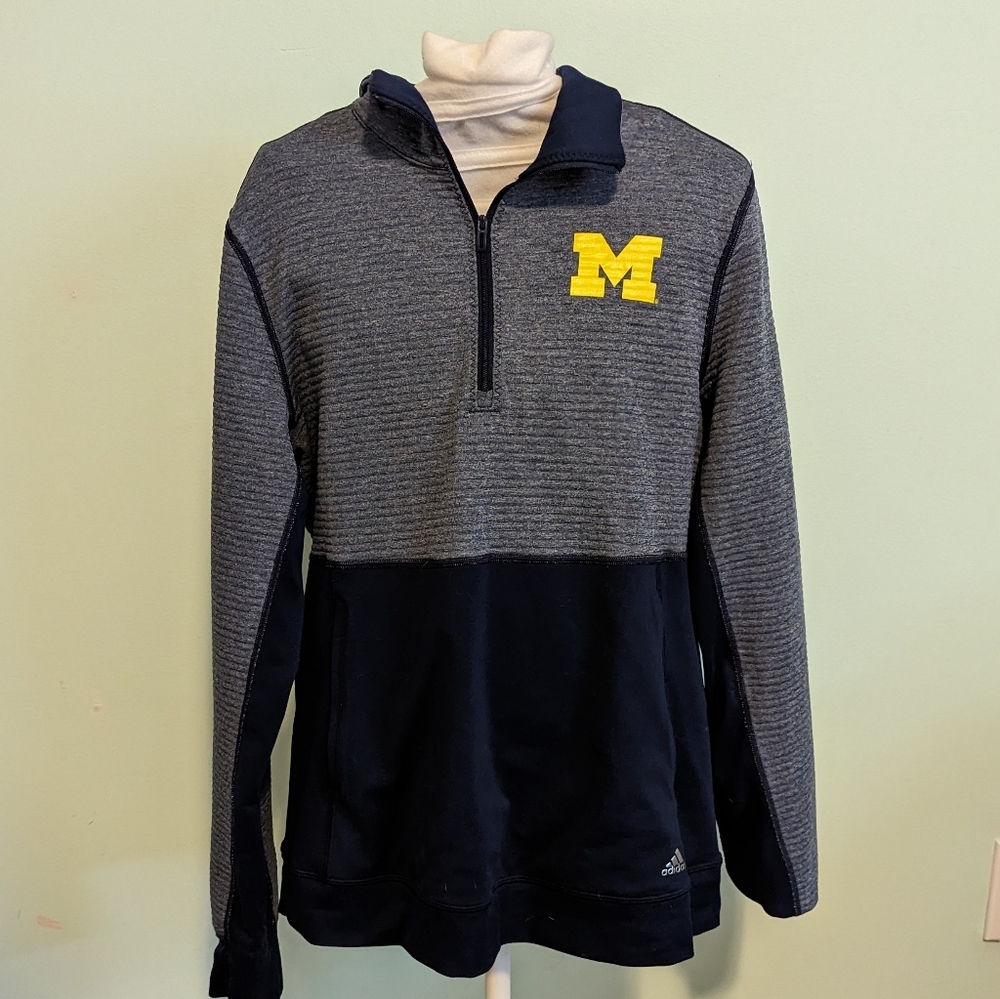 Adidas U of M 1/4 zip pullover